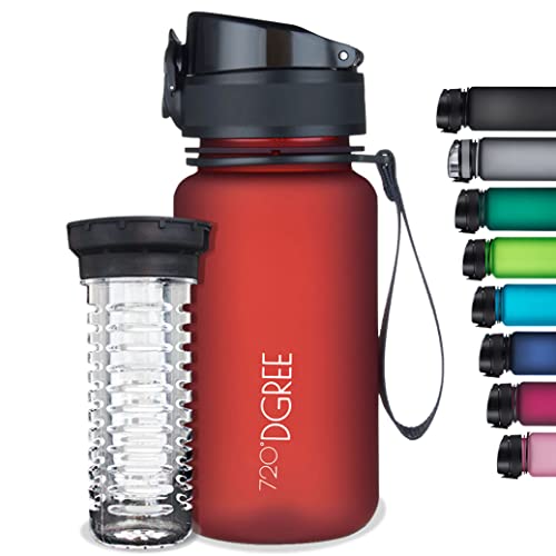 720°DGREE Trinkflasche “uberBottle“ softTouch +Früchtebehälter - 1L - BPA-Frei - Wasserflasche für Uni, Sport, Fitness, Fahrrad, Outdoor - Sportflasche aus Tritan - Leicht, Bruchsicher, Nachhaltig