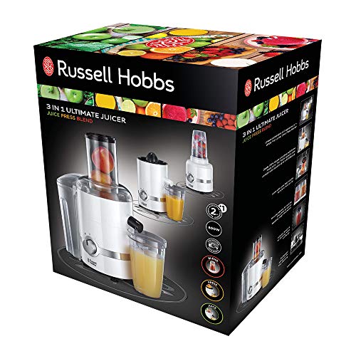 Russell Hobbs 22700-56 3 in 1 Ultimativer Entsafter, Zitruspresse, Smoothie Maker mit Impuls-/Ice-Crush-Funktion - 2